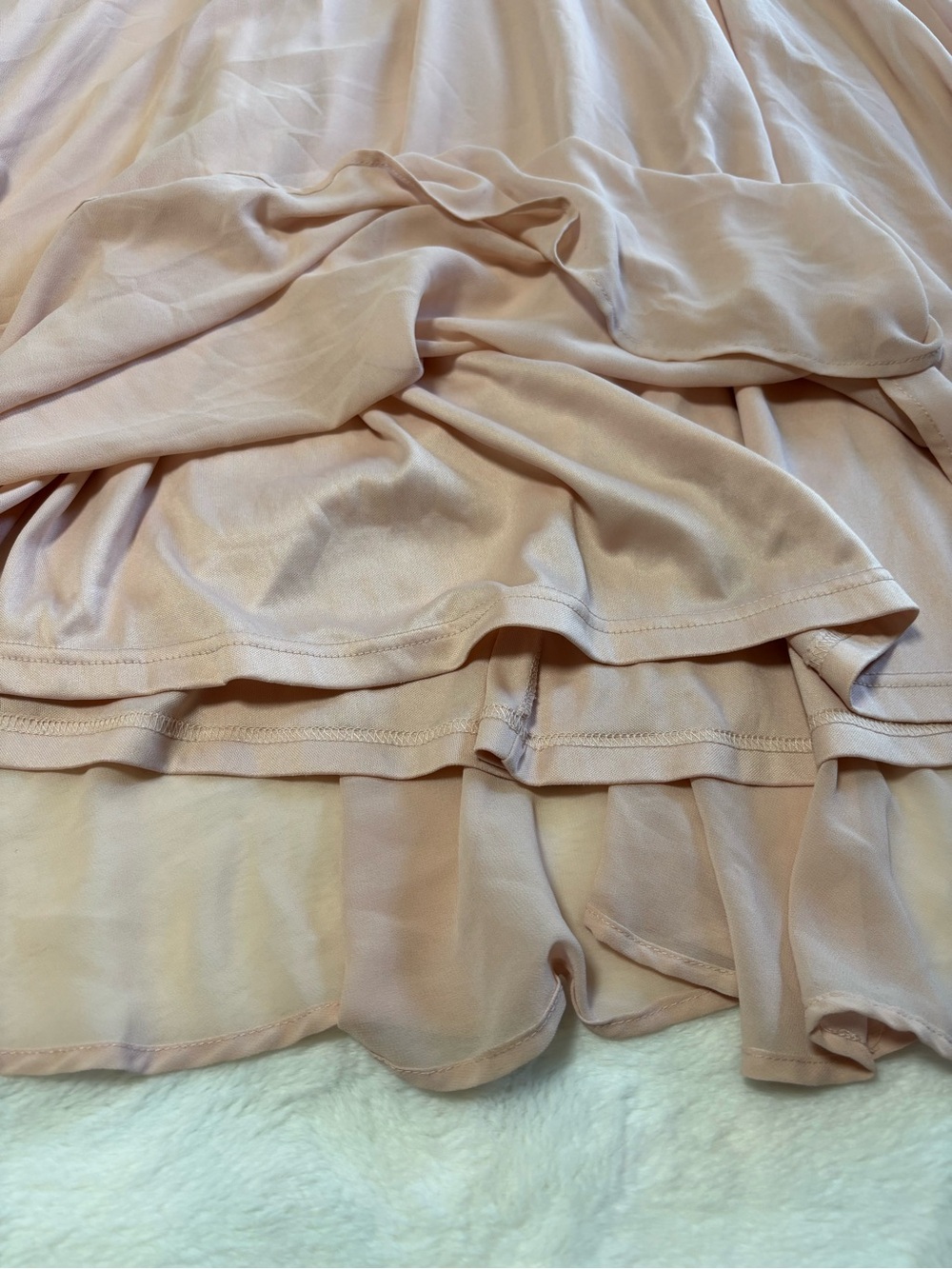 Lulus Madalyn Blush Lace Maxi Dress Zipper Back Adjustable Straps Medium EUC - Picture 10 of 16